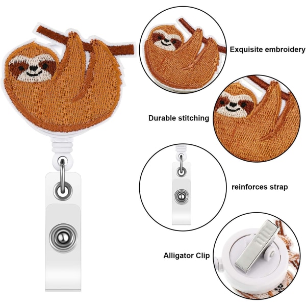 3 stk. Dovendyr Badge Reel Sød Filt Badge Reel Holder Tilbagekaldelig