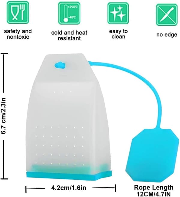 Silikone Teinfuser, 4-pak Løs Te Filterposer Si