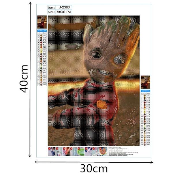 30*40CM 5D DIY Diamantmålning Kit, Diamantmålning Full 5D
