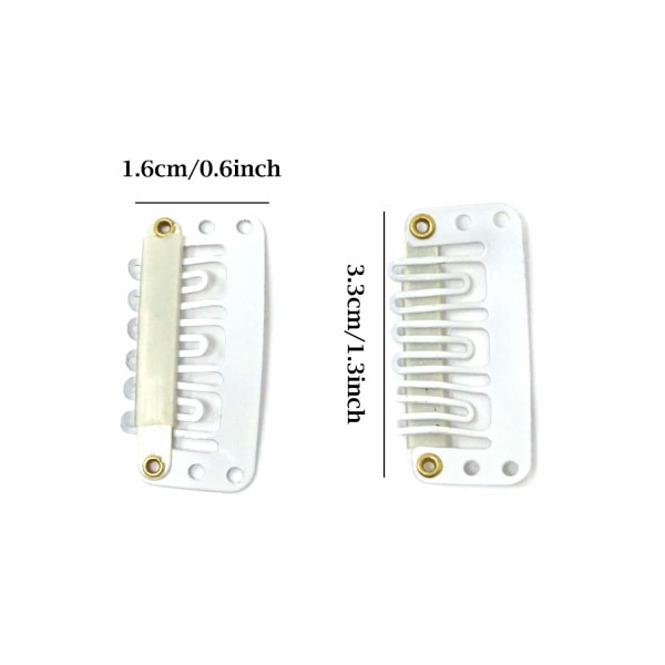 50 stk. 6 tænders U-formede clips til hårextensions - 3,3 cm/1,3 tommer