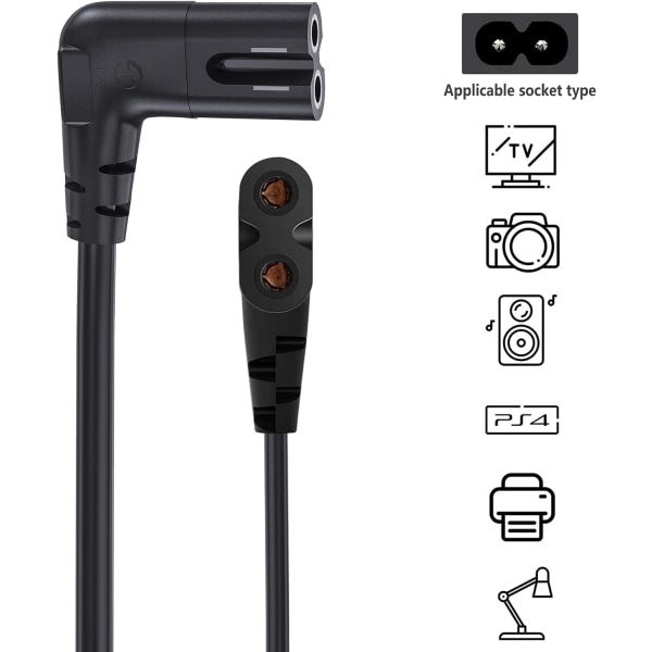 TV-strømkabel kompatibel med Samsung TV, Ancable 6-fod 90 grader