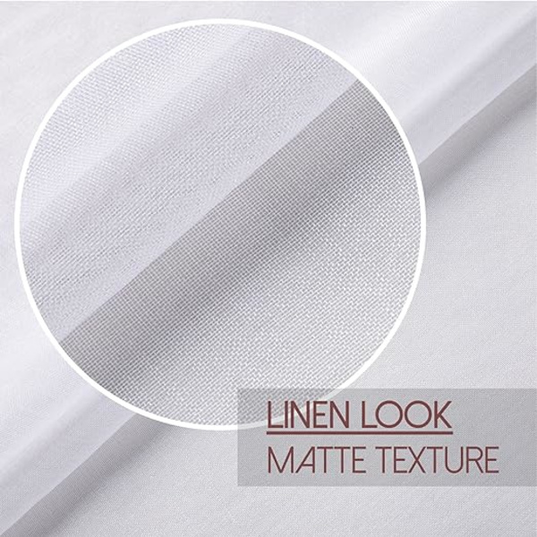 2 stk. Hvid Voile Gardin 140x160 cm med Semi-Transparent Øje