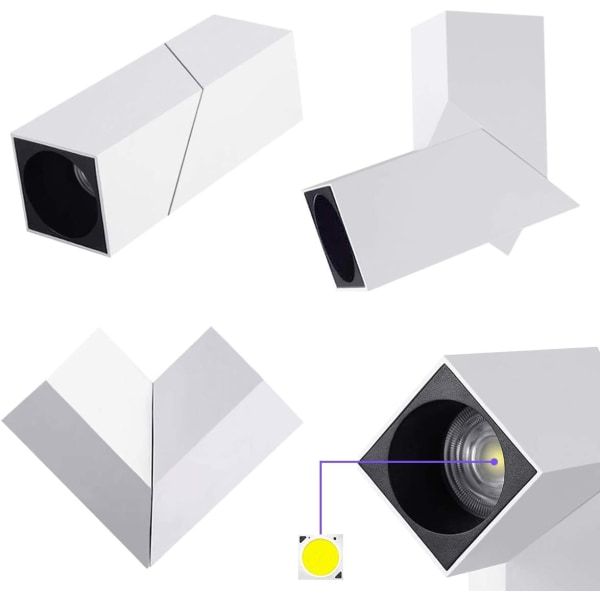 12W LED-strålkastare för tak, justerbar spotlight-list, industriell