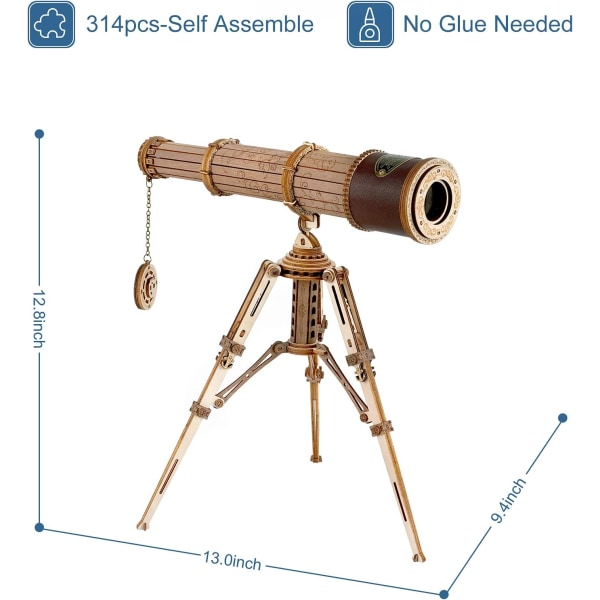 3D-teleskoppuslespill for voksne, tre DIY-sett, bursdagsjul