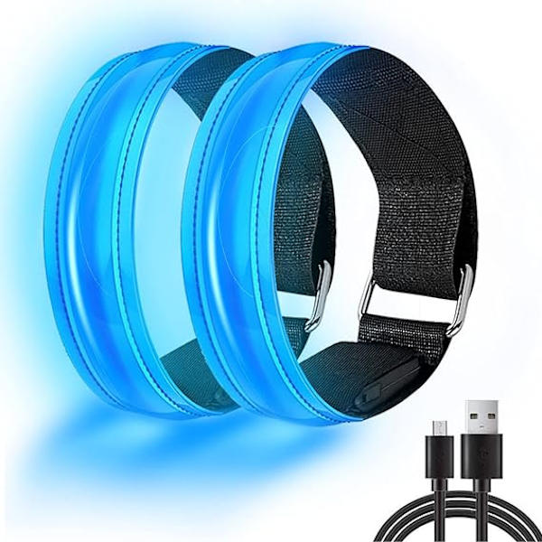 2 kpl LED-ajovalot juoksijoille, USB ladattava High Visi