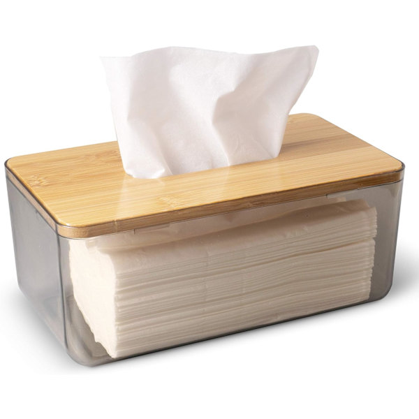 Minimalistisk Tissue Box Cover Holder, Moderne Transparent Rektangulær