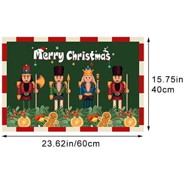1 stk 40*60 cm juledørmatte med nøtteknekkermønster, sklisikre M