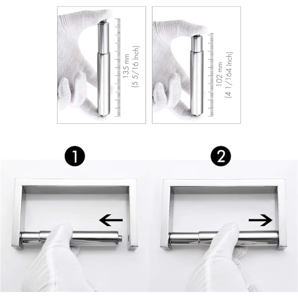 Toiletpapirholder, badeværelse, toiletpapirholder, fjederbelastet,