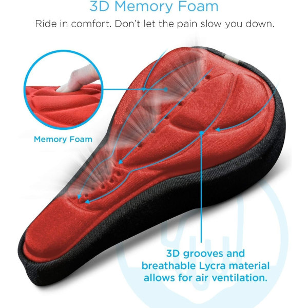 Cykelsadelbetræk med polstret gelpude - Ergonomisk og fleksibelt skum