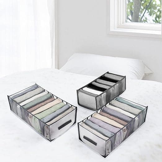 Förvaringslåda, 4-pack, hopfällbar, mesh, organizer, för Jean