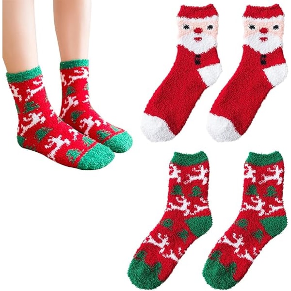2 par julesokker, julevarme sokker i bomull, julevogn
