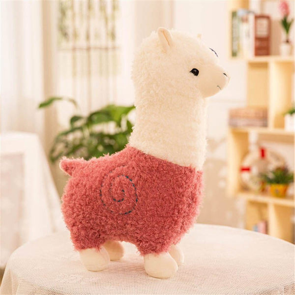 Söt Alpaca Plyschdocka Fyllda Djur Plysch Fårkudde (Rosa,