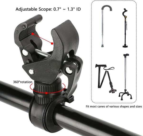 2-pakks universell stokkholder for rullator, rullestol - U