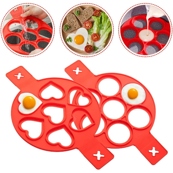 Silikonpannkaksform, 2 delar återanvändbar non-stick silikonpanna