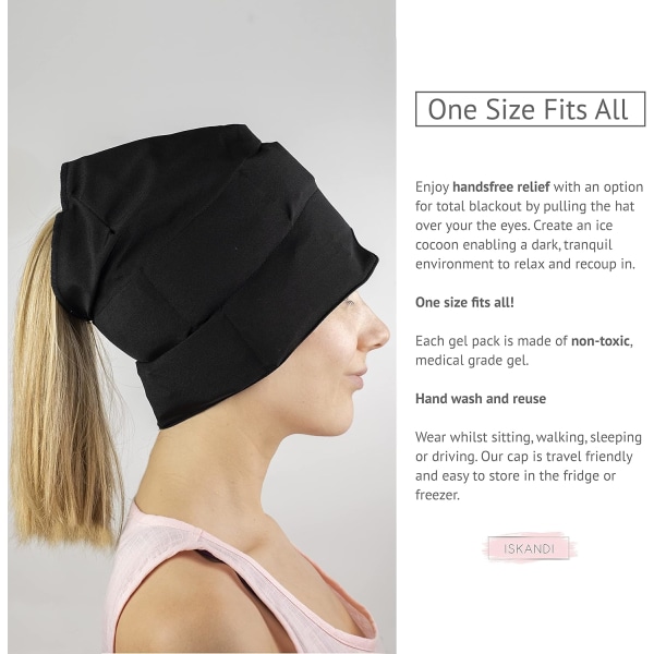 Migræne Cap - Instant Cold Compress - Shiatsu Cap til Hoved og F