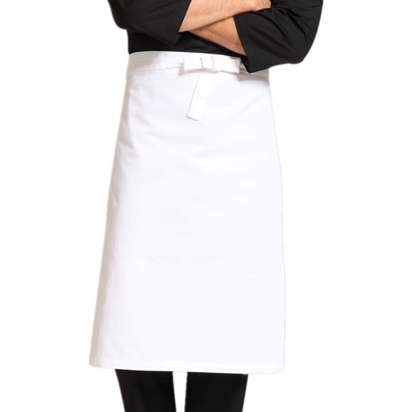 Unisex kokeforkle Halvlangt midjeforkle uten lomme Hotel Chef Uniform overall forkle Pure Color Flerfarget (hvit)