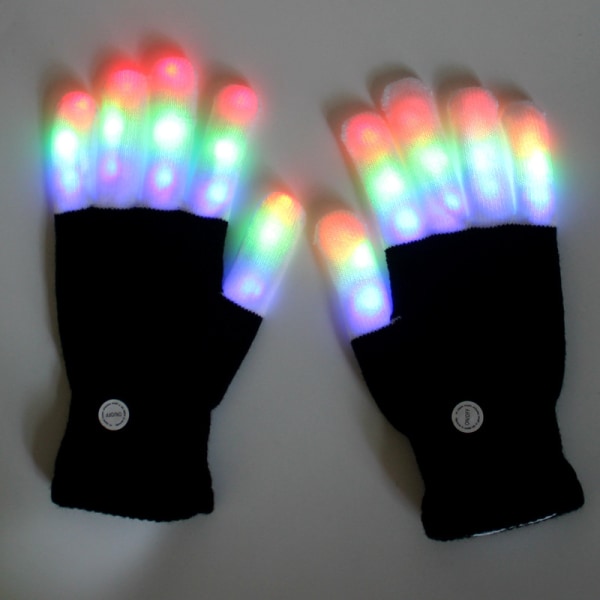 LED Glødende Hansker/Fargerike, LED Rave Belysning Blinker/Multi Col