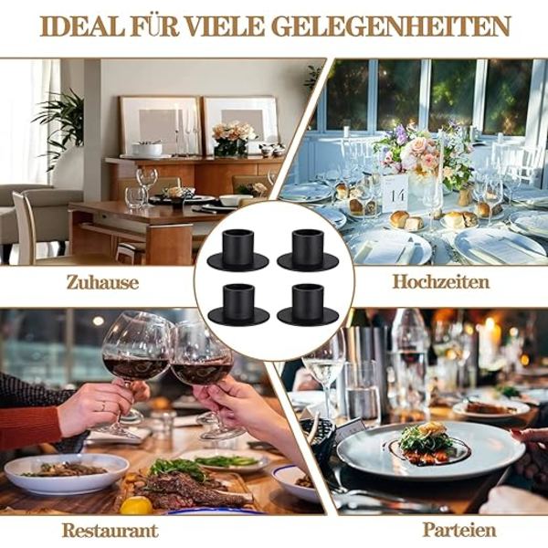 4 stk. Lysestage, Retro Lysestager til Middag, til