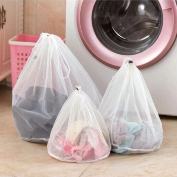 INF Laundry bags with fine mesh 3-pack White