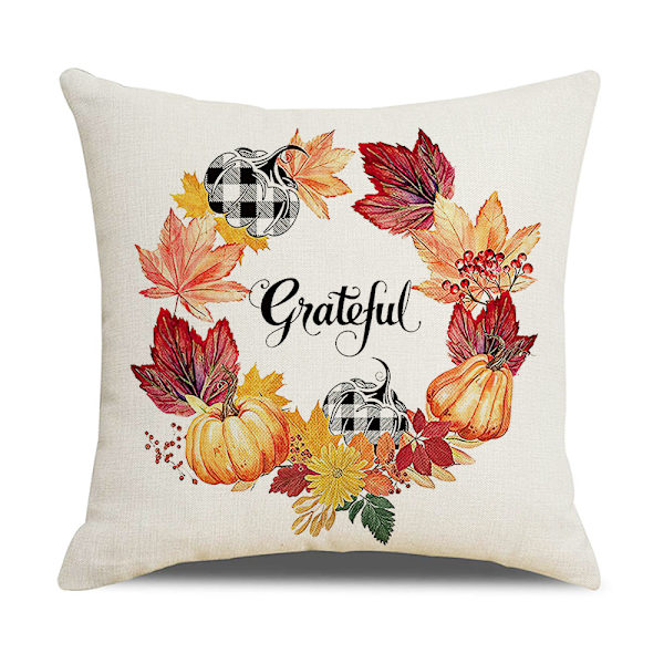 Set om 4 kuddfodral 45 x 45 cm, gula och orange linnekuddar