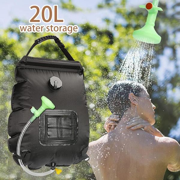Solardusjpose for camping, 20L bærbar solardusjpose