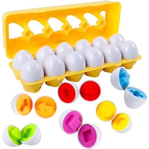Plast Assorted Æg Former og farver Montessori Legetøj Genkendelse