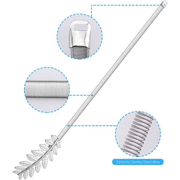 2 stk. Gardinbindere Sølvblade Form, Minimalistiske Gardin