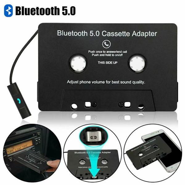 Auton kasettitoistin, Bluetooth 5.0, kasettitoistin Aux-sovittimeen