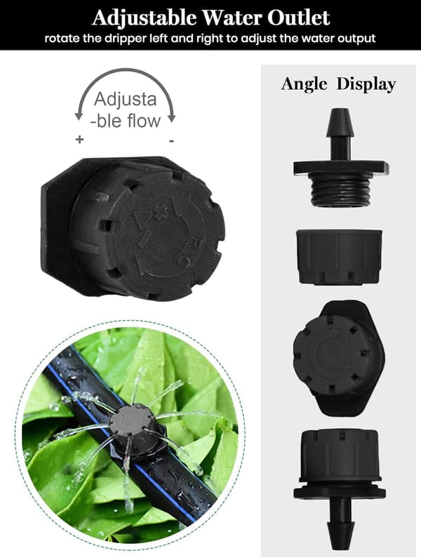 100 st justerbara bevattningsdroppar, 1/4'' droppbevattningssystem