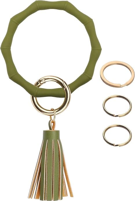 Nøglering Armbånd Nøglering med Kvast Silikone Rund Bangle Bamb
