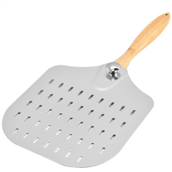 Perforert pizzaskuffe, pizzaskuffe i rustfritt stål, 36x31cm, pizza
