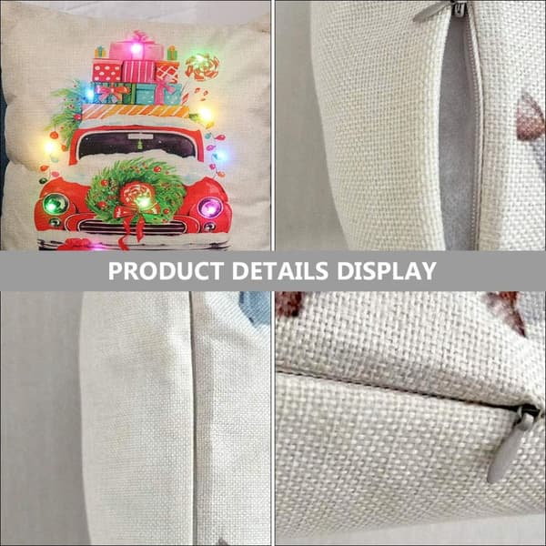 LED 45*45cm lys juleferie pudebetræk julepude