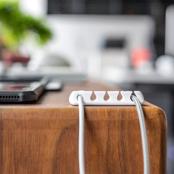 Skrivebordskabelarrangørklips - 5-pakning - Silikonkabelholder Fixe