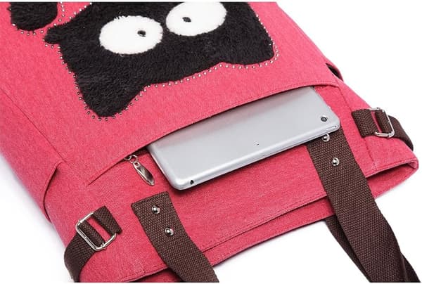 1 stk. Sort Damemode Trendy Kat Skuldertaske