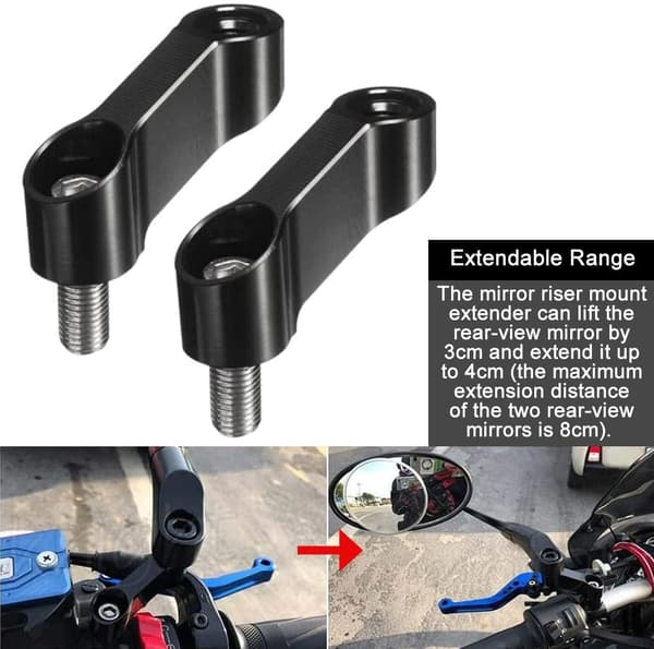 10mm 8mm Motorcykel Spejl Adapter Riser Mount Extender Motorcykel