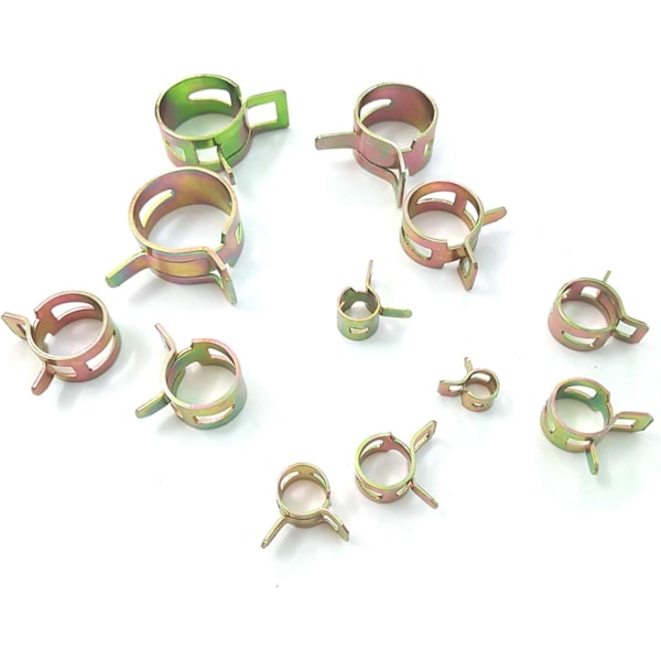 12 størrelser 120 stk 6-22mm fjederbelastede slangeklemmer brændstofslange vand Li