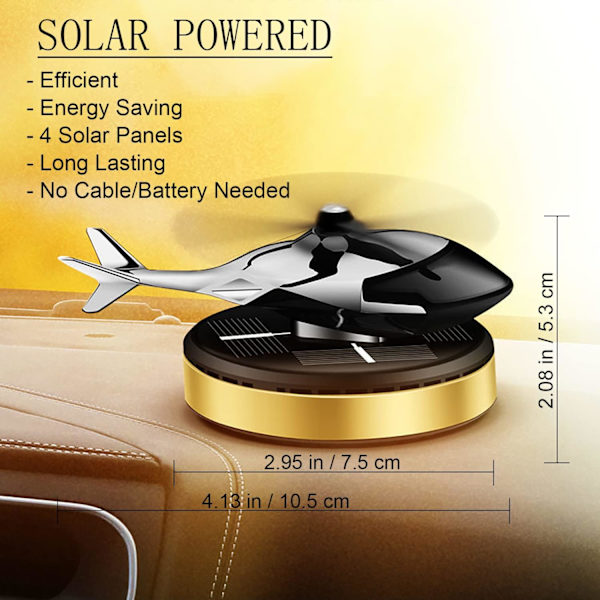 (Gull) Car Air Freshener, Roterende Helikopter Solar Powered Aroma