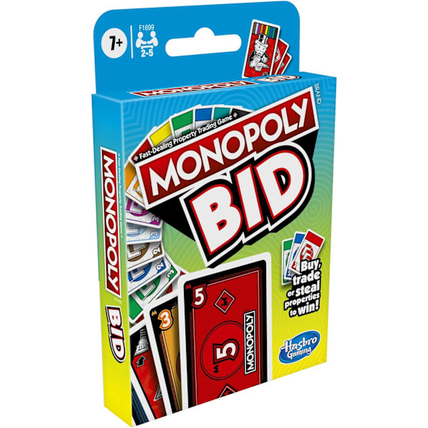 Monopolys budgivningsspel, snabbt kortspel för 4 spelare, spel f