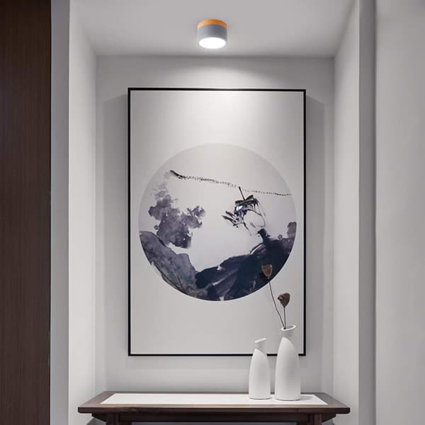 Ytmonterad takspotlight rund LED Scrub grå kall vit