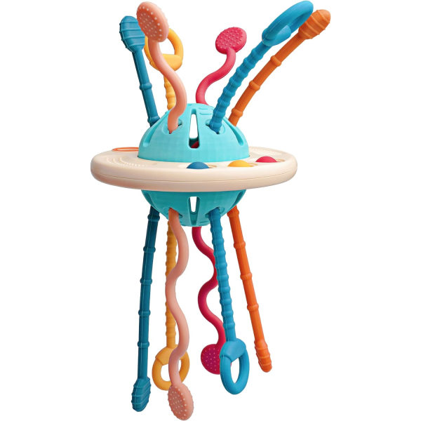Baby Sensory Toy Dragstring Inlärningsrep, med enstaka bubblor en