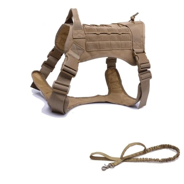 Tactical Dog Sele Bungee Leash, Tactical Vest L