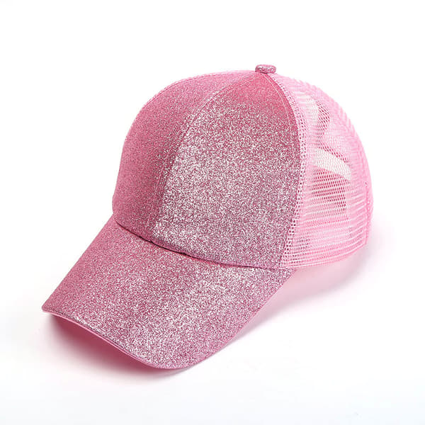 6 stk. Baseballcaps for gutter og jenter med glitter og hestehale