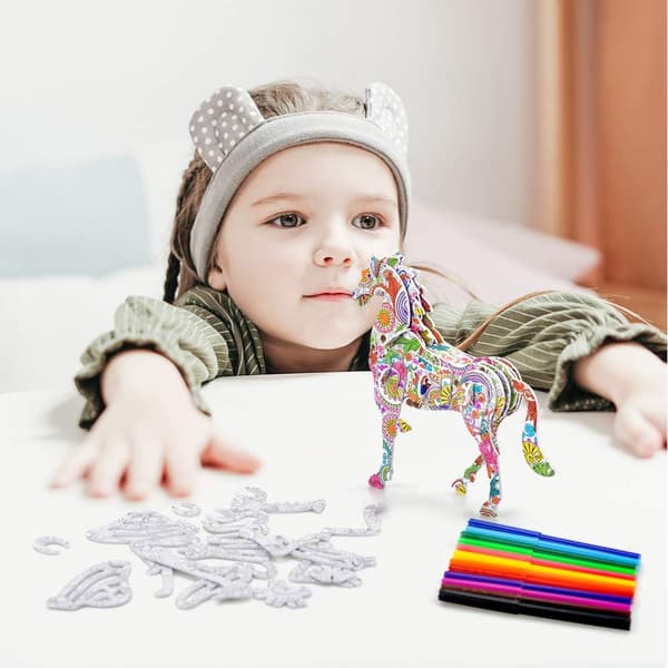 3D-puslespill DIY håndverkssett for barn, jenter og gutter 6-12 år - Beste G