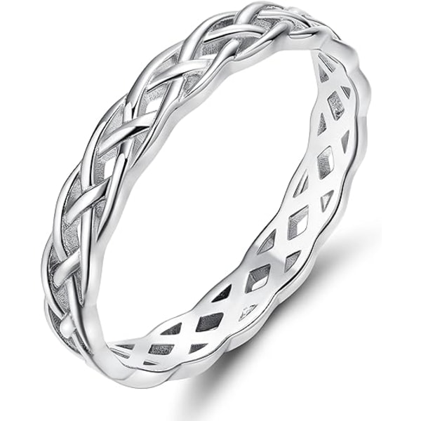 Sterling 925 Silver Ring Romantisk Multi-Size Eternity Celtic Knot Bröllopsförlovningsband för kvinnor storlek 6-10 (silver storlek 6)