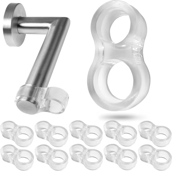 Dør- og vindushåndtakstopper, 10 stk., Transparent, Ringer med