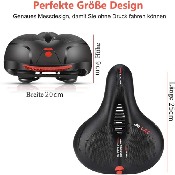 Cykelsadel, Ergonomisk Vandring Gel Sadel Hul Dobbelt Fjeder Sh