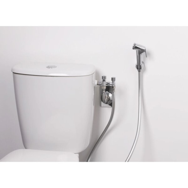 Sanitetsset + 3-vägskran Enkelt handtag 1/2 krom badrum gu