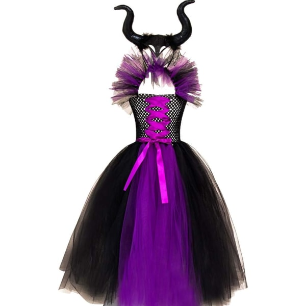 OBEEII Maleficent Kostym Flickor Halloween Karneval Tutu Klänning med