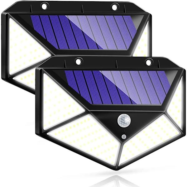Solcellsäkerhetslampor utomhus, 100 LED 270° solcells rörelsesensor L