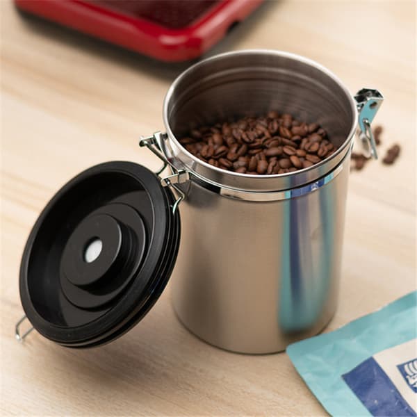 Kaffeboks - Rustfritt stål, lufttett kaffeoppbevaringsbeholder